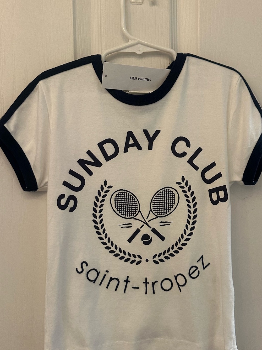 Urban Outfitters White & Navy 'Sunday Club' Vintage Tee